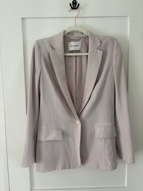 Babaton Taupe Beige Blazer Neutral Single Button Jacket Workwear Minimalist Sz 2